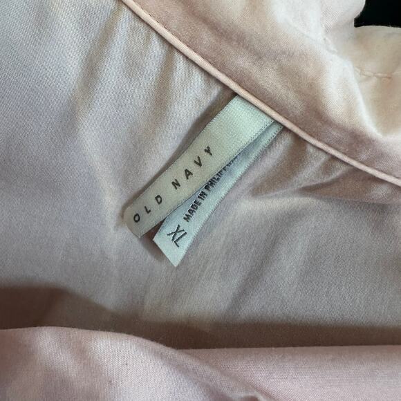 Old Navy Dress Top WMNS XL Light Pink Button Up Collared Balloon Sleeve Blouse - Picture 5 of 7